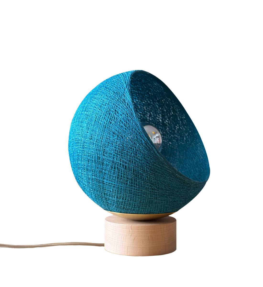 Bebop, lampe de table avec abat-jour à 360 degrés, bleu paon 17cm - Lampe à poser - La Case de Cousin Paul