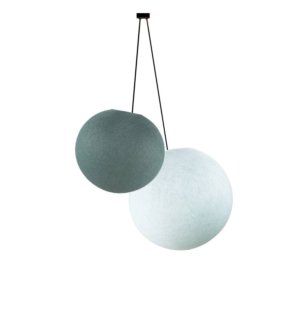 Double Globe Pendant Light – Verdigris and Azure - Pendant lamp 2 - La Case de Cousin Paul