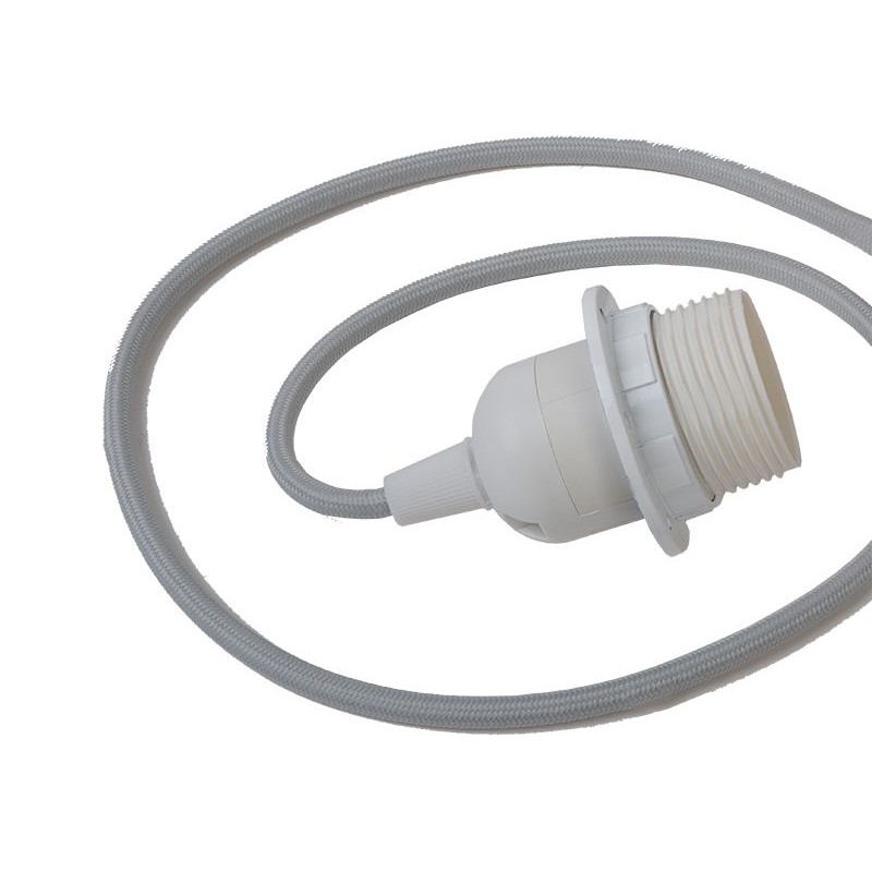suspension lumineuse fil tissé gris clair suspension lumineuse fil tissé gris clair