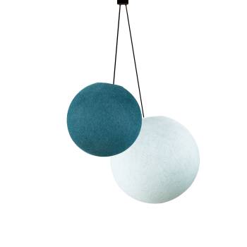 Lampadario a doppio globo – Blu pavone e Azzurro - Doppia sospensione - La Case de Cousin Paul