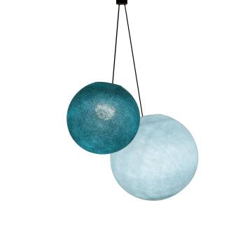 Double Globe Pendant Light – Peacock Blue and Azure - Pendant lamp 2 - La Case de Cousin Paul
