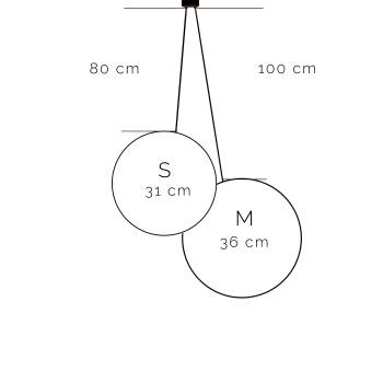 Lampadario a doppio globo – Blu pavone e Camel - Doppia sospensione - La Case de Cousin Paul