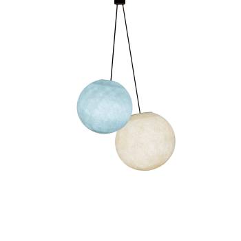 Double Globe Pendant Light – Azure and Ivory - Pendant lamp 2 - La Case de Cousin Paul