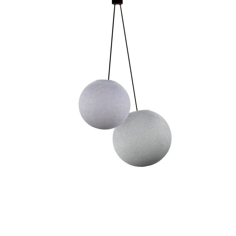 Lámpara colgante de doble globo – Piedra y Gris perla - Luminaria doble - La Case de Cousin Paul Lámpara colgante de doble globo – Piedra y Gris perla - Luminaria doble - La Case de Cousin Paul