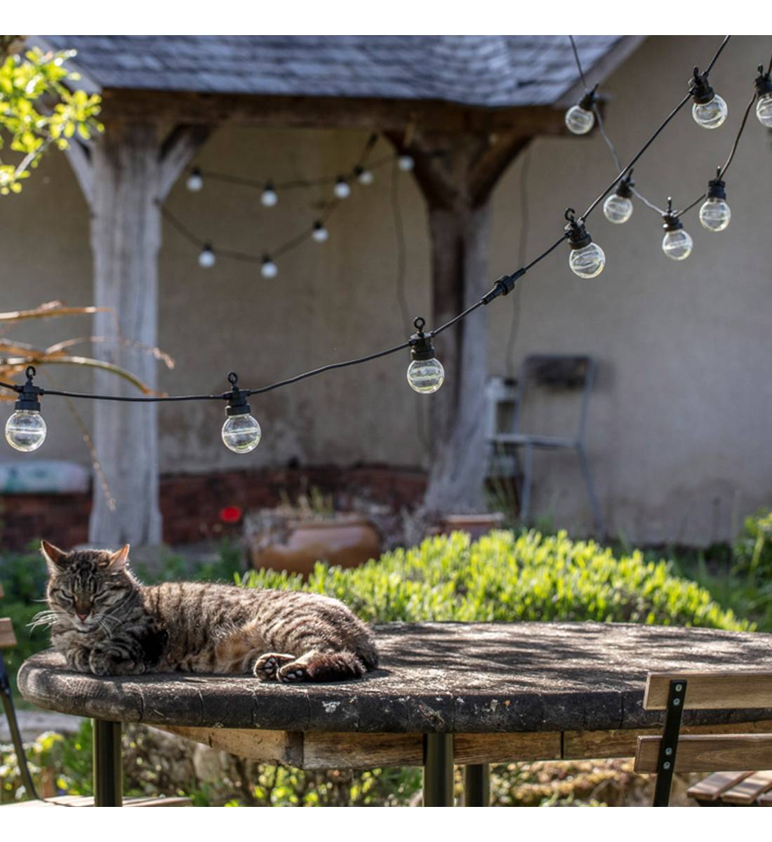 Guinguette String Light + Transparent Romantic Extension – Refurbished - Outdoor String Lights - La Case de Cousin Paul