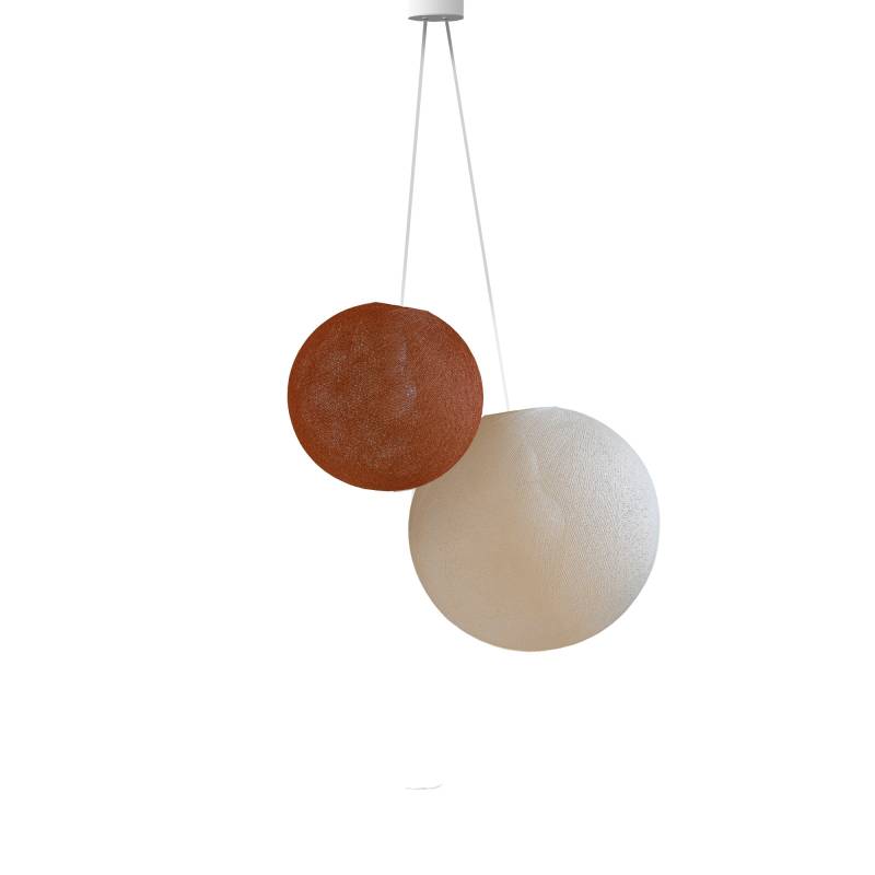 Double lighting Havana - Linen globes - Pendant lamp 2 - La Case de Cousin Paul