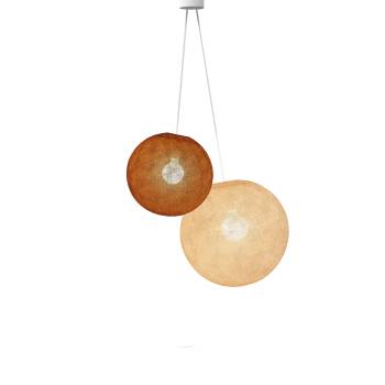Suspension double globes Havane - Lin - Suspension double - La Case de Cousin Paul