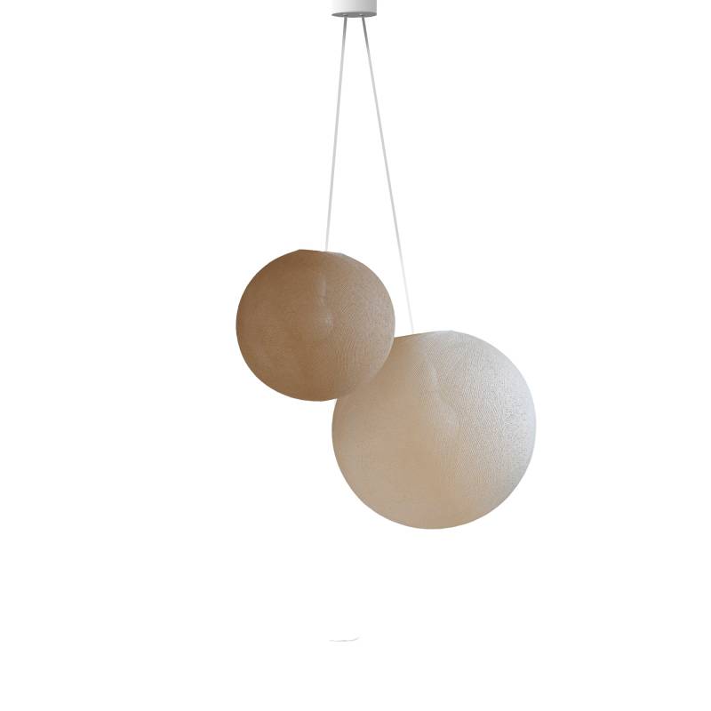 Doppio lampadario sfere Sabbia - Lin - Doppia sospensione - La Case de Cousin Paul Doppio lampadario sfere Sabbia - Lin - Doppia sospensione - La Case de Cousin Paul