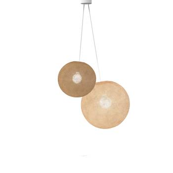 Luminaria doble globos Arena - Lino - Luminaria doble - La Case de Cousin Paul