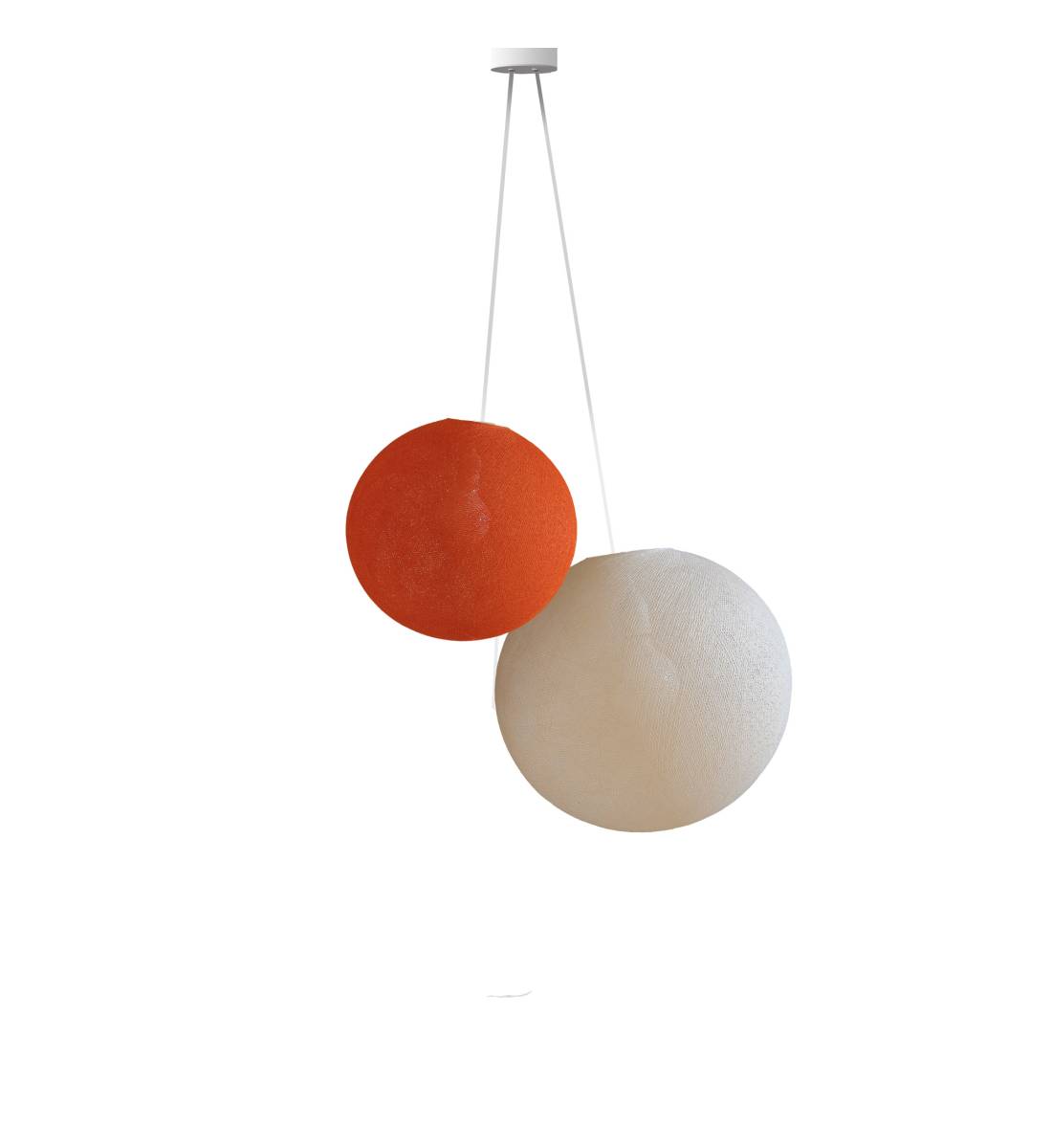 Doppio lampadario sfere Orange Fifty - Ecru - Doppia sospensione - La Case de Cousin Paul