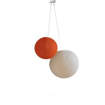 Doppio lampadario sfere Orange Fifty - Ecru - Doppia sospensione - La Case de Cousin Paul