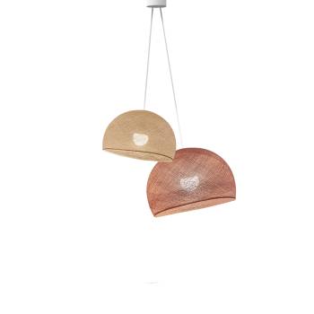 Doppio lampadario cupole ecru - nude - Doppia sospensione - La Case de Cousin Paul
