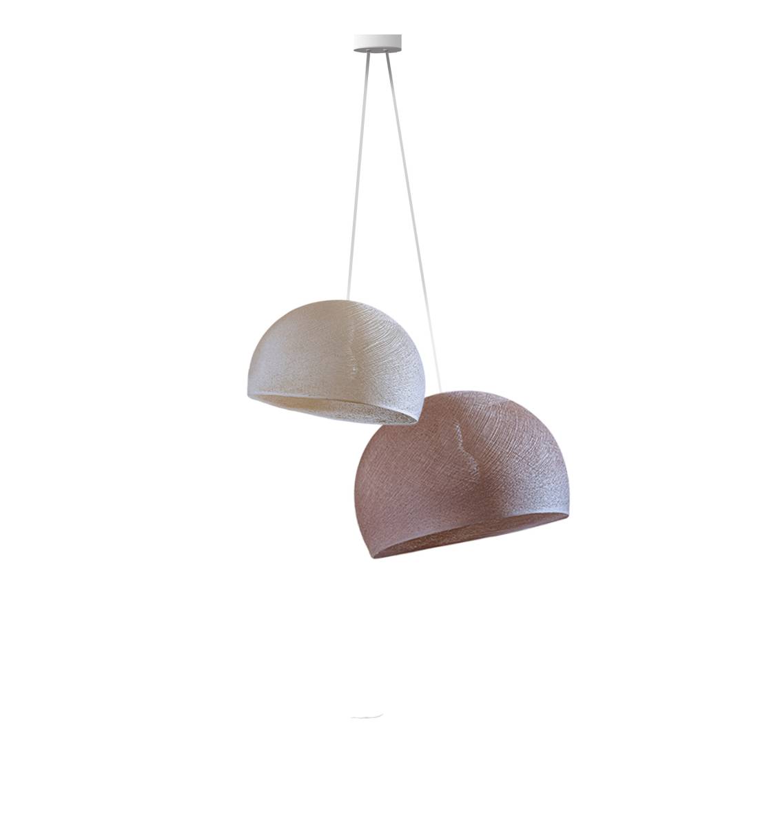 Doppio lampadario cupole ecru - nude - Doppia sospensione - La Case de Cousin Paul