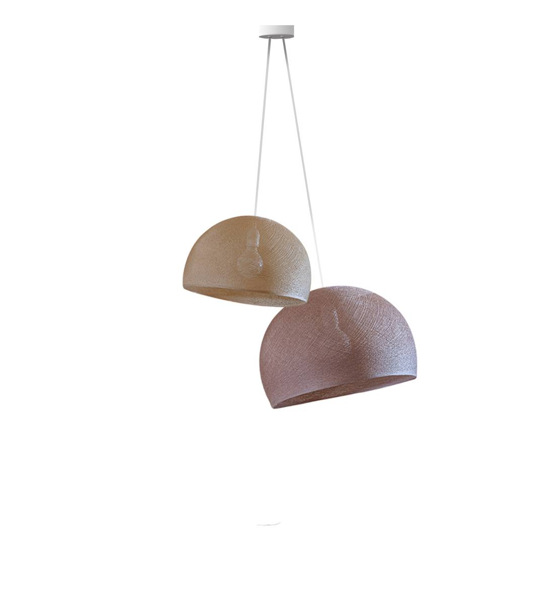Doppio lampadario cupole sabbia - nude - Doppia sospensione - La Case de Cousin Paul