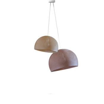 Doppio lampadario cupole sabbia - nude - Doppia sospensione - La Case de Cousin Paul