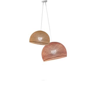 Doppio lampadario cupole sabbia - nude - Doppia sospensione - La Case de Cousin Paul