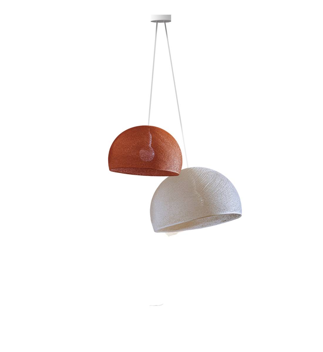 Doppio lampadario cupole havanna - ecru - Doppia sospensione - La Case de Cousin Paul