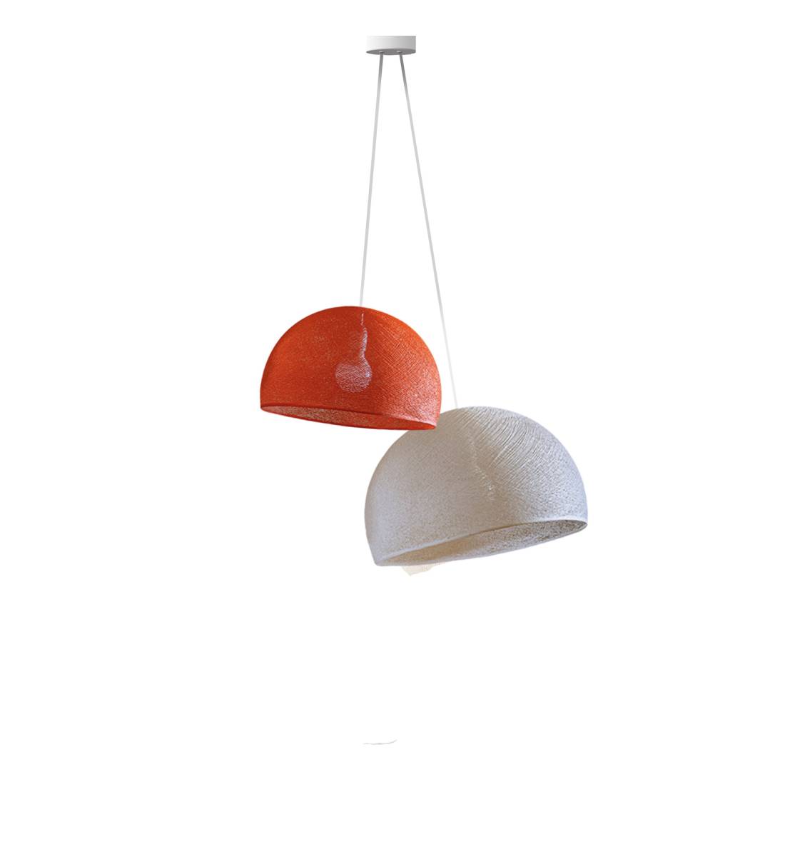 Doppio lampadario cupole Orange Fifty - ecru - Doppia sospensione - La Case de Cousin Paul