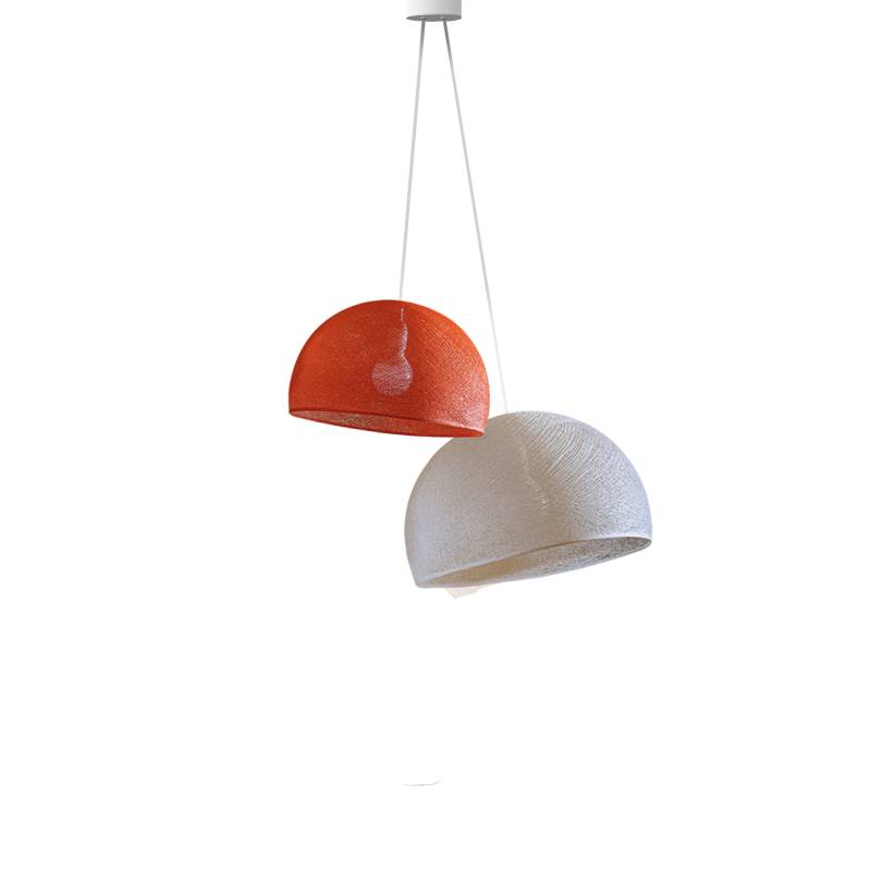Doppio lampadario cupole Orange Fifty - ecru - Doppia sospensione - La Case de Cousin Paul