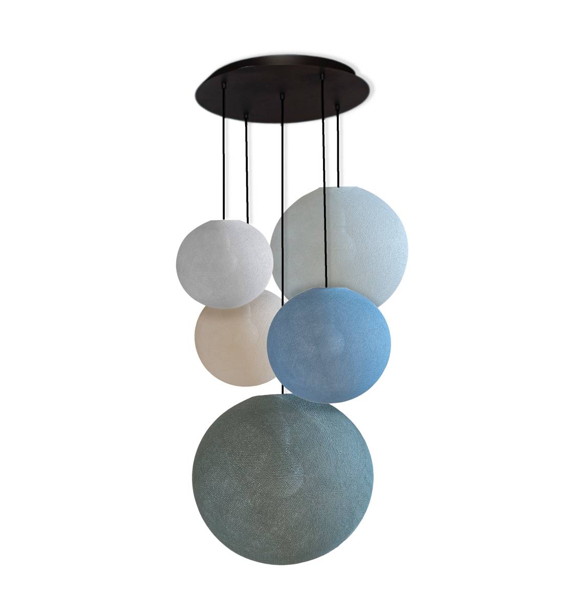 Big ceiling fixture 5 globes - Mineral colors - Ceiling light 5 - La Case de Cousin Paul