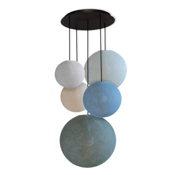Grand plafonnier noir 5 globes - Couleurs minérales - Plafonnier 5 - La Case de Cousin Paul