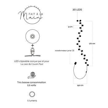 Catena luminosa Premium da 20 LED - Moutarde - Cofanetti Premium - La Case de Cousin Paul