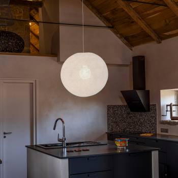 Ballampen witt Ø67cm - Gerefurbisht - Gerenoveerd - La Case de Cousin Paul