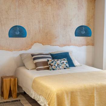 Abat-jour Coupole Bleu Paon Ø38cm - Reconditionné - Les reconditionnés - La Case de Cousin Paul