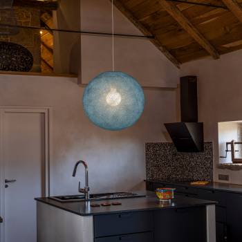 Ballampen Pauw blauw Ø31cm - Gerefurbisht - Gerenoveerd - La Case de Cousin Paul