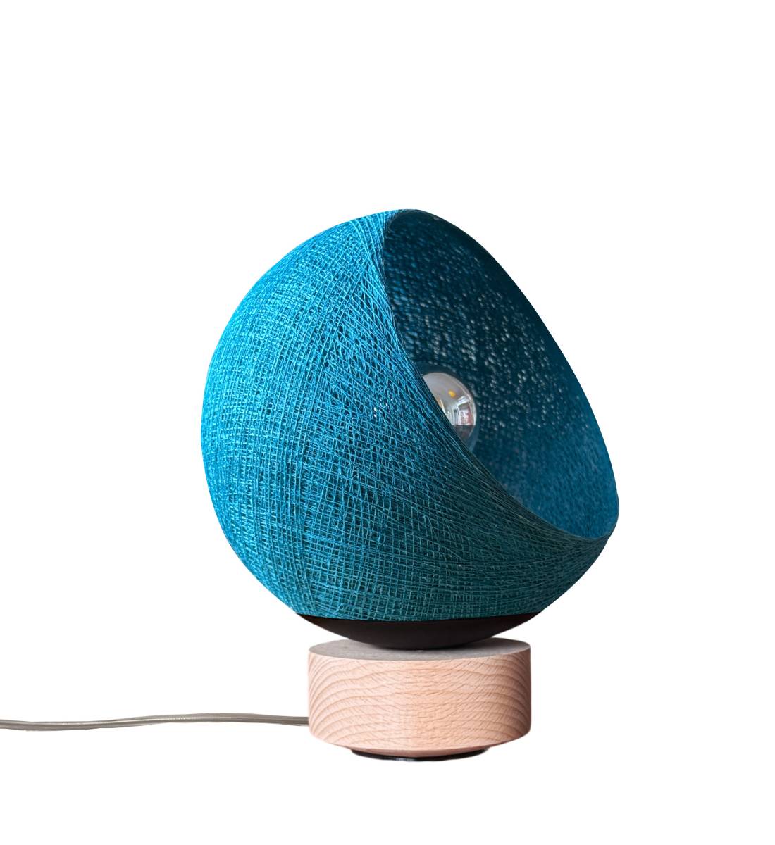 Bebop, adjustable table lamp with globe peacock blue 17cm - Upcycling - Table lamp - La Case de Cousin Paul