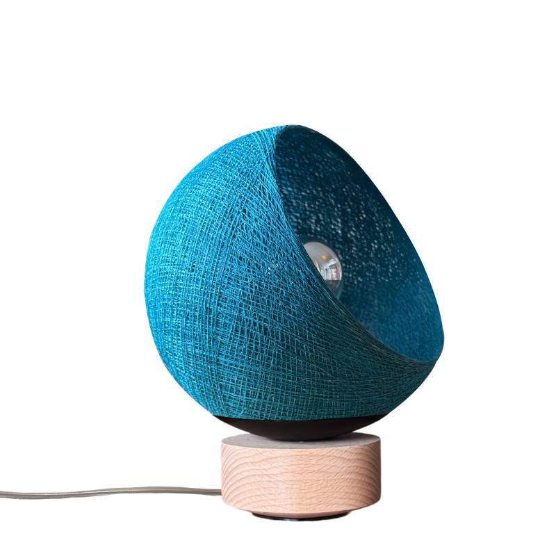 Bebop, lampe de table 360 degrés, bleu paon 17cm - Upcycling - Lampe à poser - La Case de Cousin Paul