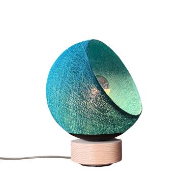 Bebop, adjustable table lamp with globe peacock blue 17cm - Upcycling - Table lamp - La Case de Cousin Paul