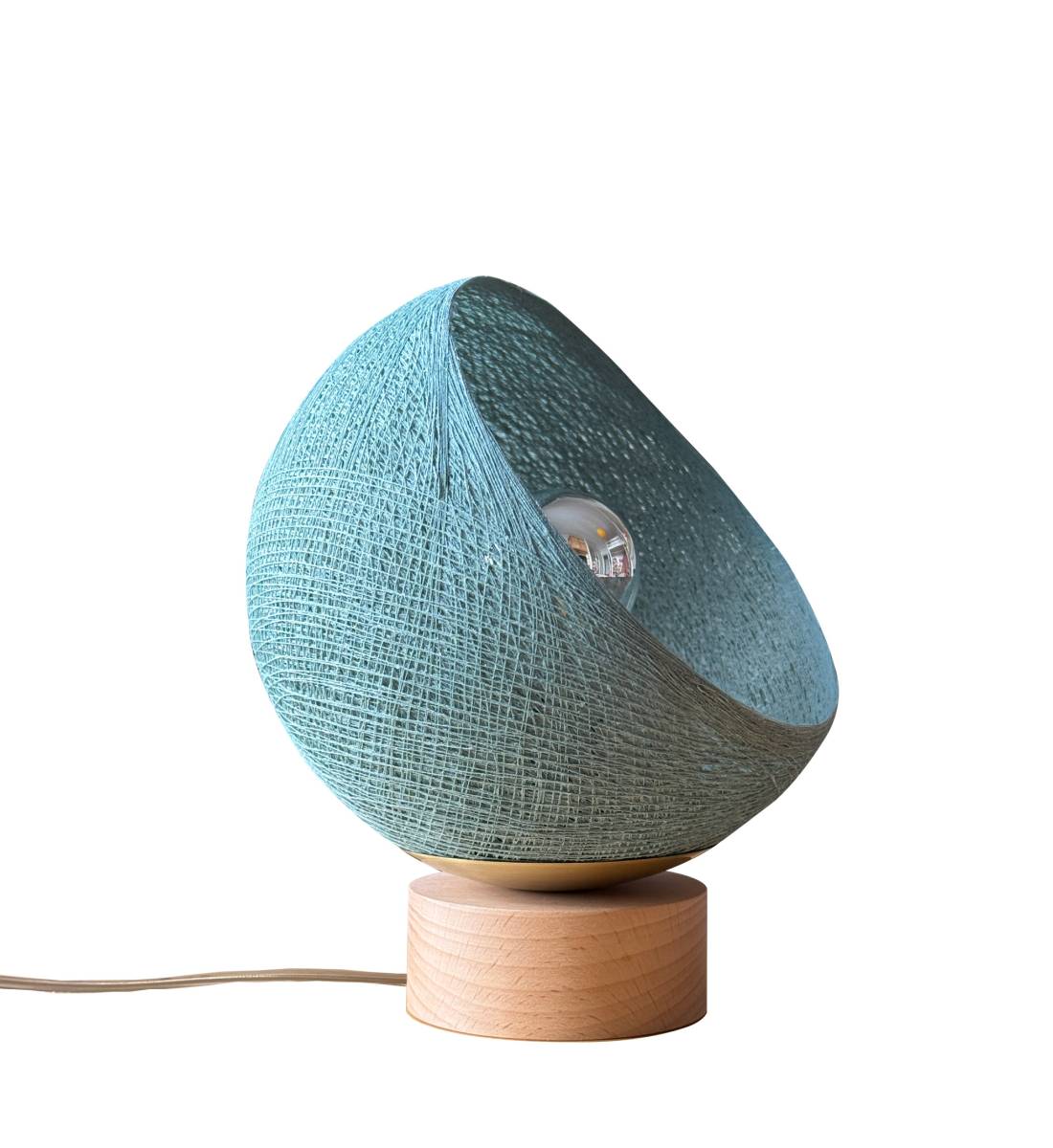 Bebop, Tischlampe mit Lampenschirm zu 360° drehbar, Grün Grau - Upcycling - Tischlampe - La Case de Cousin Paul