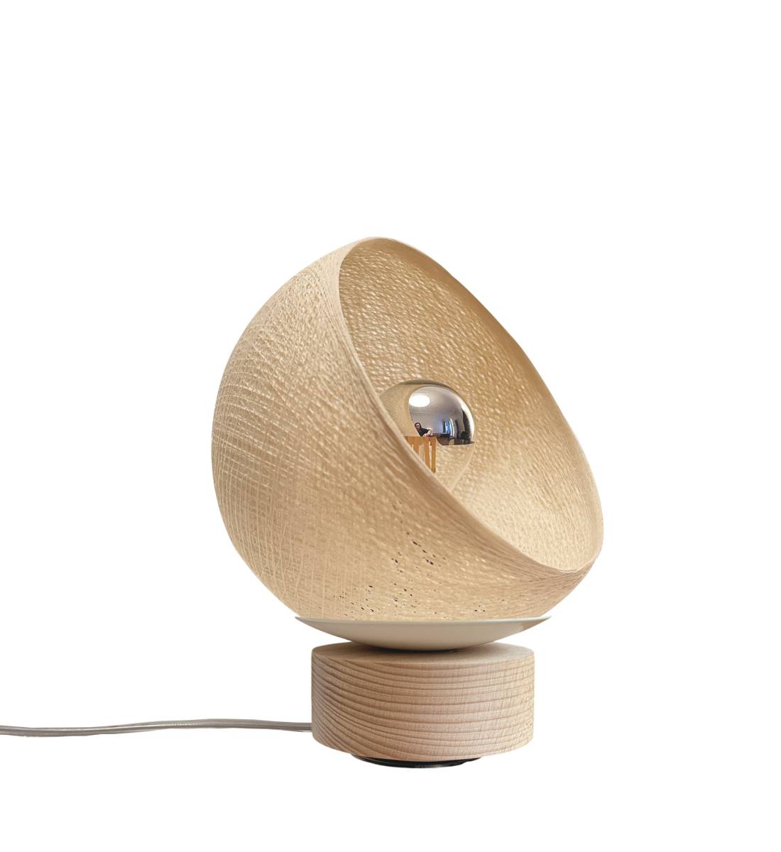 Bebop, adjustable table lamp with globe ecru 17cm - Upcycling - Table lamp - La Case de Cousin Paul