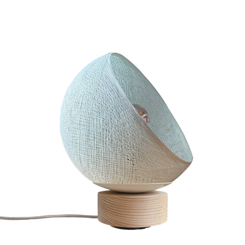 Bebop, Tischlampe mit Lampenschirm zu 360° drehbar, Azurblau - Upcycling - Tischlampe - La Case de Cousin Paul