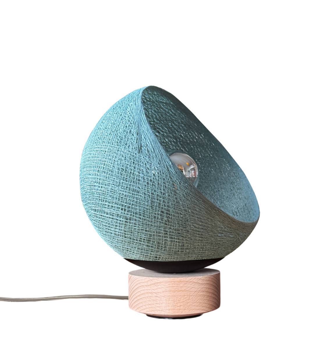 Bebop, Tischlampe mit Lampenschirm zu 360° drehbar, Grün Grau - Upcycling - Tischlampe - La Case de Cousin Paul