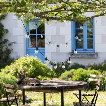 Guinguette Lichtslinger + Transparante Verlenging + Zonnepaneel - De slingers Guinguette - La Case de Cousin Paul