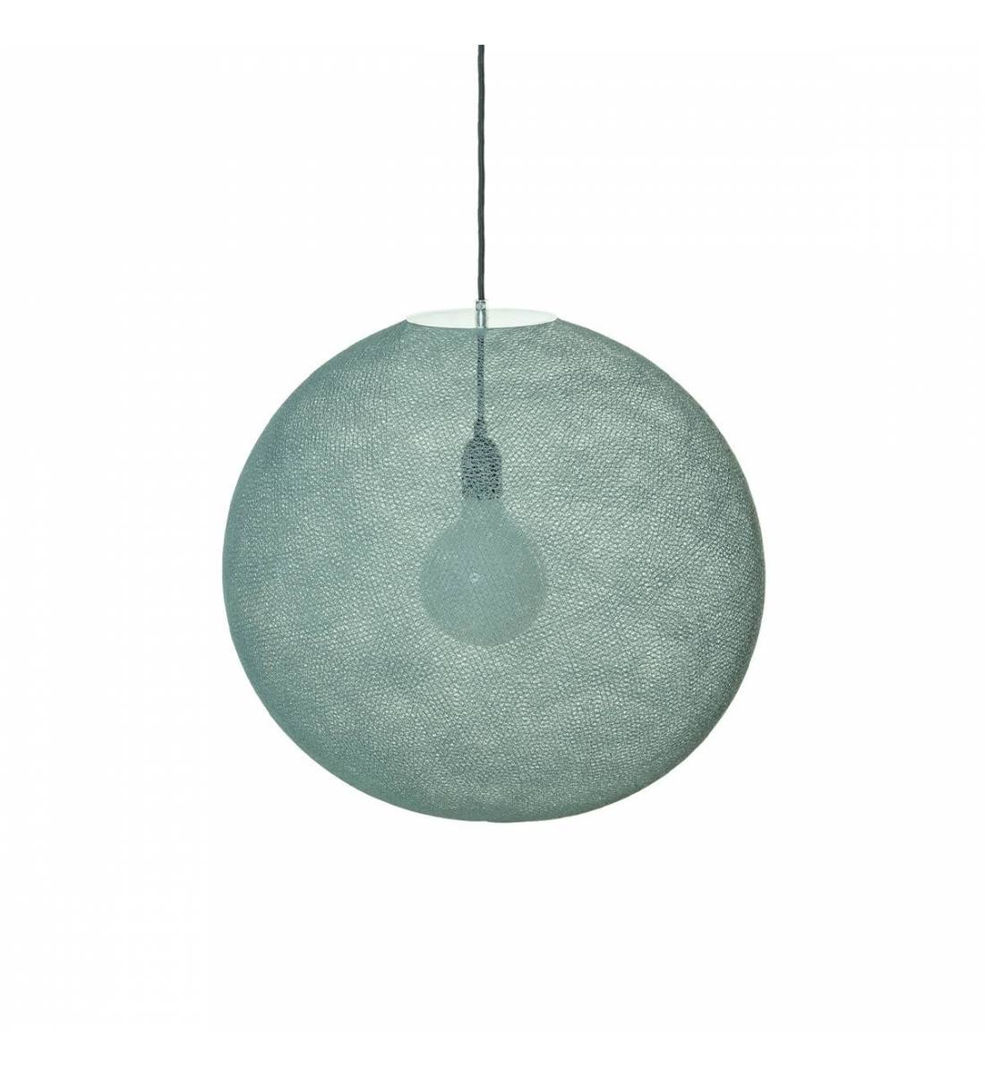 Abat-jour globe Vert de Gris 67 et sa suspension - Suspension simple - La Case de Cousin Paul