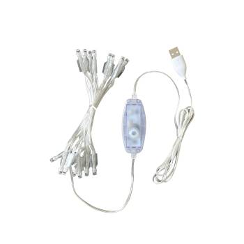 Guirlande LED - 16 ampoules câble transparent CE multifonctions - Accessoires guirlandes LED avec télécommande - La Case de C...