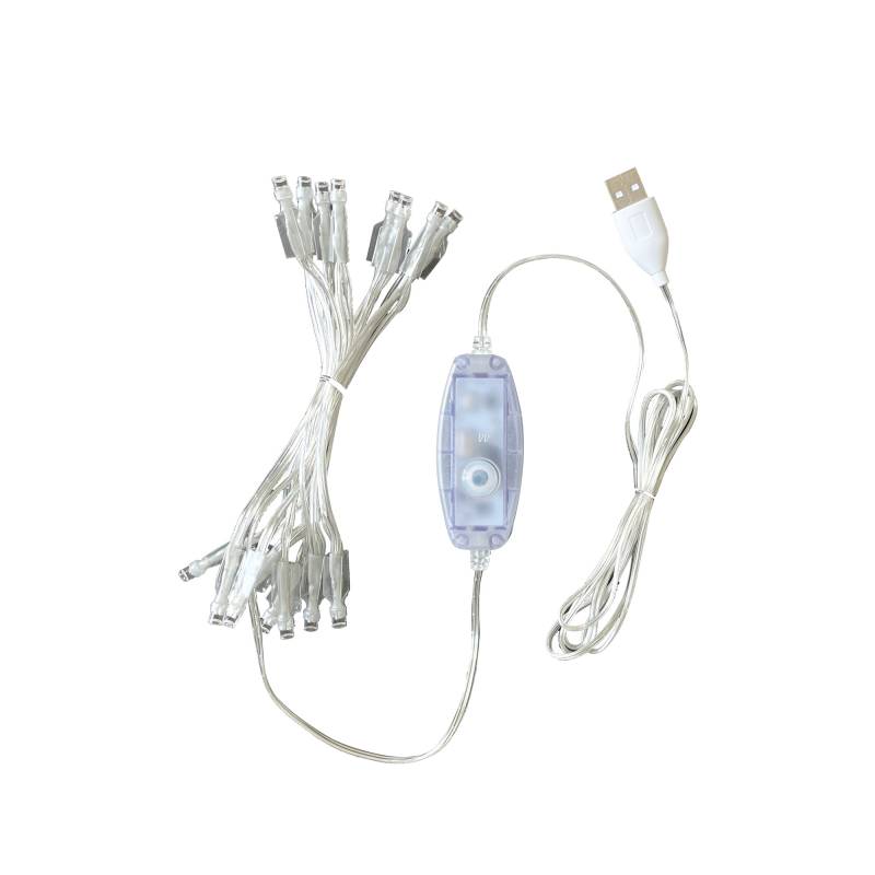 Guirlande LED - 16 ampoules câble transparent CE multifonctions - Accessoires guirlandes LED avec télécommande - La Case de C...