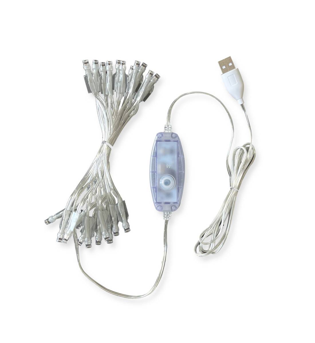 Guirlande LED - 24 ampoules câble transparent CE multifonctions - Guirlandes éléctriques - La Case de Cousin Paul