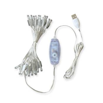 LED garland – 24 bulbs, transparent cable, CE, multifunction - Cables - La Case de Cousin Paul