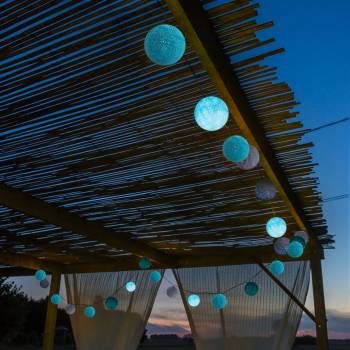 Ghirlanda luminosa 24 sfere - Blue Moon - Interno ed esterno - In & Outdoor - La Case de Cousin Paul