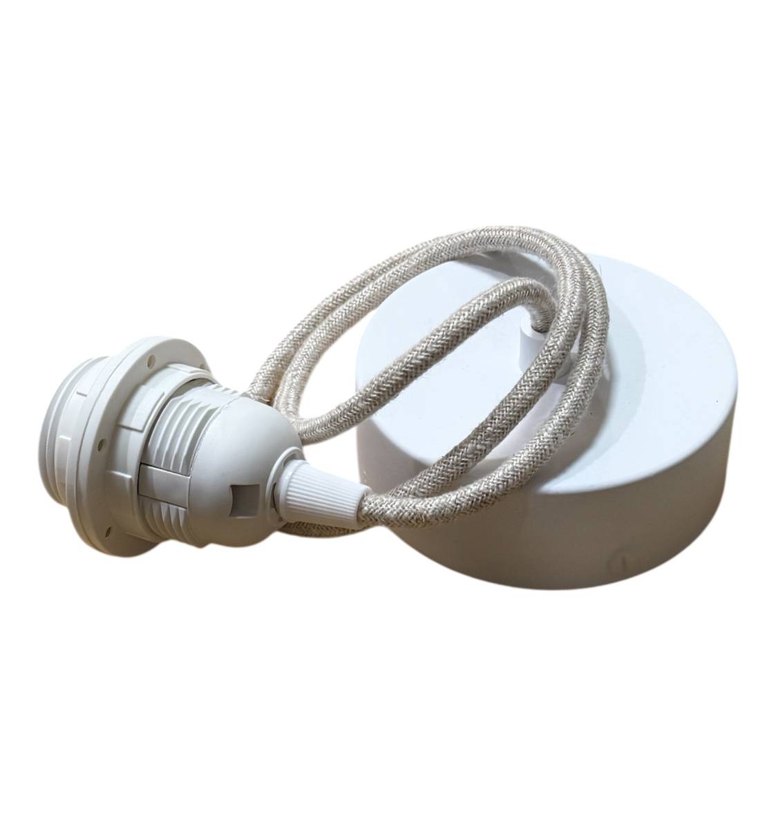 Suspensión simple 80 cm - Fabricado en Francia - cable textil natural jaspeado - Accesorios para lamparas - La Case de Cousin...