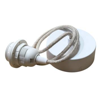 Suspensión simple 80 cm - Fabricado en Francia - cable textil natural jaspeado - Accesorios para lamparas - La Case de Cousin...