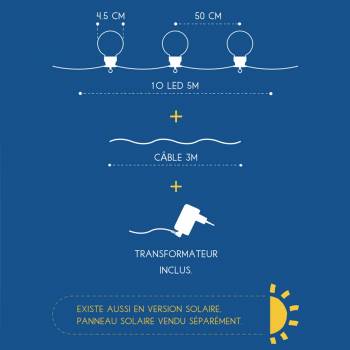 Blue Guinguette string light - 5m - Guinguette string lights - La Case de Cousin Paul