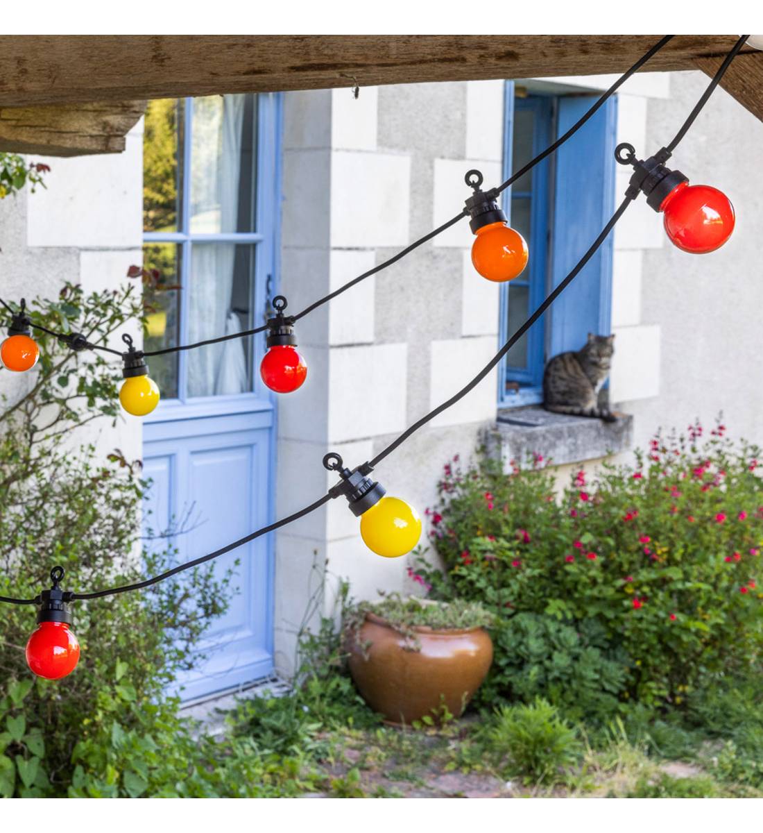 Red Guinguette string light - 5m - Guinguette string lights - La Case de Cousin Paul