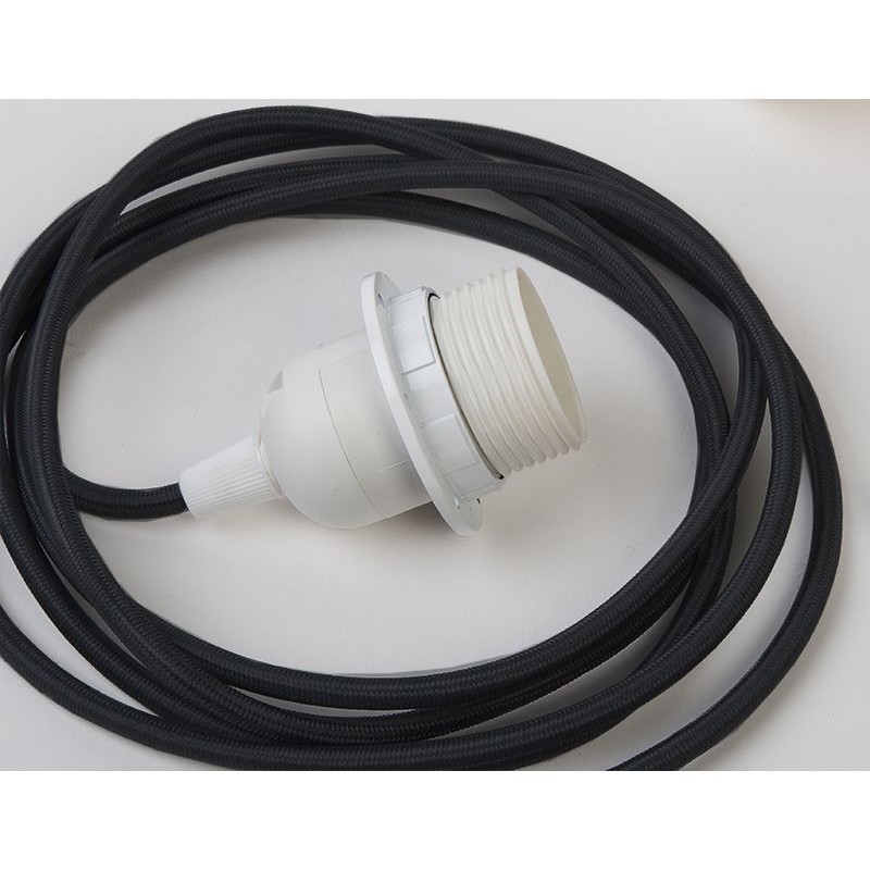 single hanging fixture black braided cord, 250 cm single hanging fixture black braided cord, 250 cm