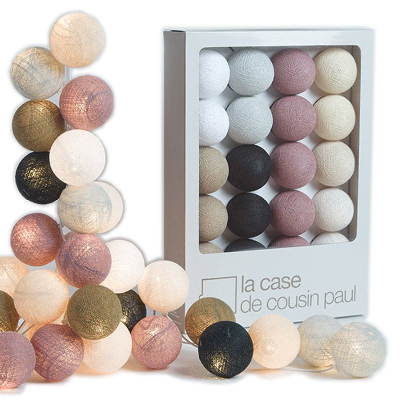 guirlande lumineuse boules Potosi rose noir guirlande lumineuse boules Potosi rose noir