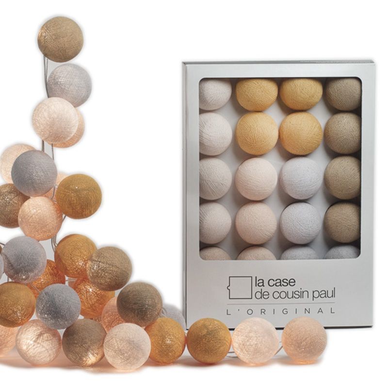 guirlande lumineuse boules Oman beige moutarde guirlande lumineuse boules Oman beige moutarde